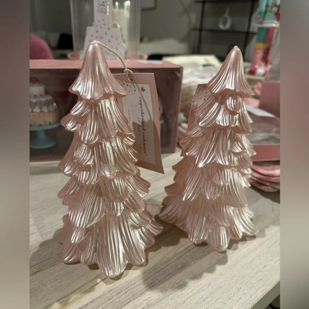 Cupcakes and Cashmere Pink Christmas Tree Candles - Picture 3 of 3